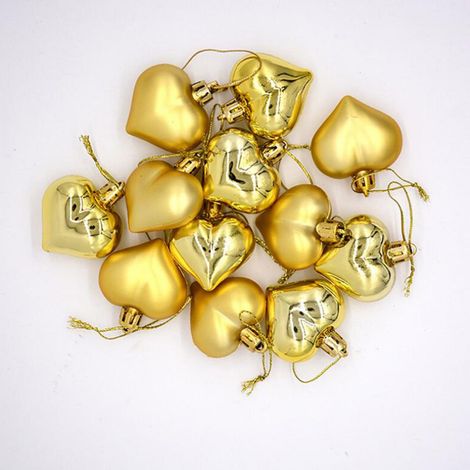 Ornement En Forme De Coeur - 12 Pièces - PVC - Pour Décoration De Noël Anniversaire Mariage Fête Des Amoureux - 4,5 Cm (1/5)