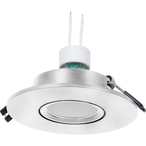 Lotto Anello da incasso Ø110mm (argento) + lampadina GU10 5,4W + - Bianco Neutro