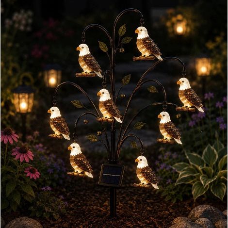 Lampe de jardin créative - Lampe solaire en forme d'oiseau (en forme d'aigle)