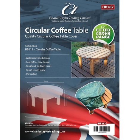 Charles Taylor Round Circular Coffee Table Outdoor Furniture Fitted Cover Green