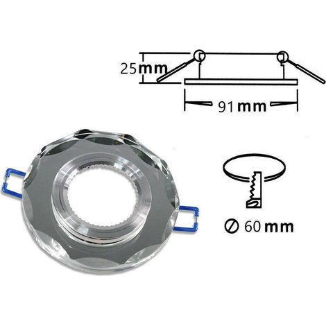 Faretto In Vetro Effetto Specchio Support Faretti Gu10 P6       Argent (1/2)