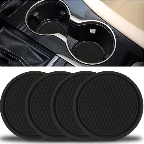 Dessous de verre pour voiture, lot de 4 porte-gobelets universels antidérapants intégrés dans des dessous de verre décoratifs, accessoires pour l'intérieur de la voiture (1/5)