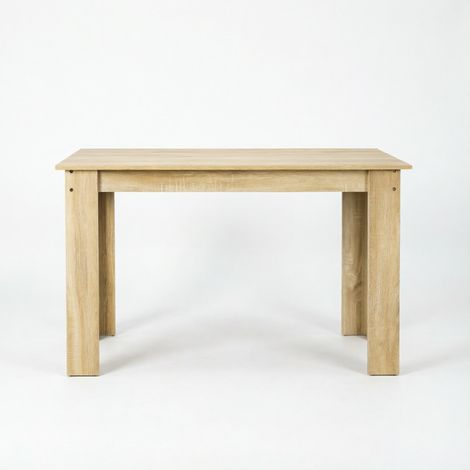 Mesa de comedor rectangular 120 x 69 x 75 cm efecto roble de aglomerado (1/5)