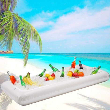 Bar Flottant Gonflable - Bar À Boissons Pour Piscine - Capacité Élevée - 130 x 65 x 13 cm - Pour Barbecue Pique-Nique Camping (1/5)