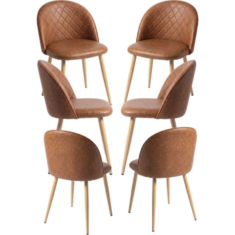 Packs Sillas Comedor - Pack 6 Sillas Vint Polipiel - Diamante Café (1/5)