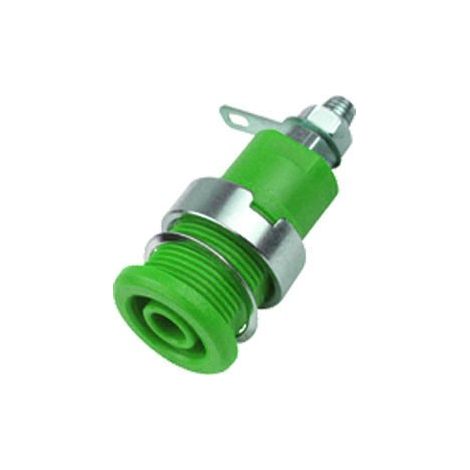 Hembrilla 4mm Color VERDE 32Amp Para Chasis