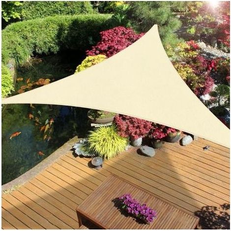Voile d'ombrage Triangle 3x3x3m Gris Voile de Soleil Imperméable Une Protection des Rayons UV à 95% pour Extérieur Terrasse Jardin Camping Fête Piscine avec Cordes (1/3)