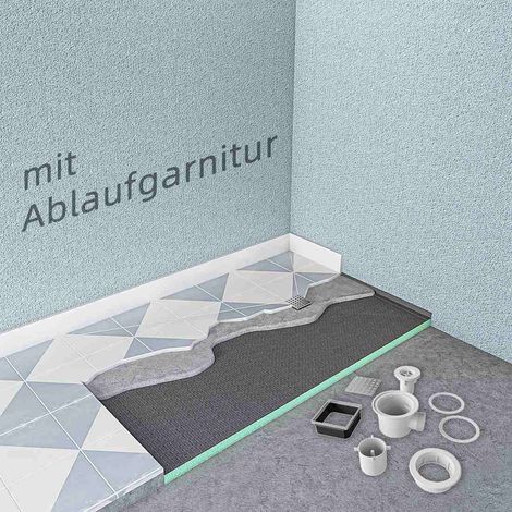 1600x900x40mm Mit Ablaufgarnitur Duschboard XPS Platten 40mm Duschtasse befliesbar bodeneben Duschelement (1/4)