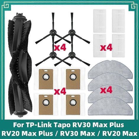 Consommables pour aspirateur TP-Link Tapo RV30Max/RV30 Max Plus/RV20 Max/RV20 Max Plus : brosse principale, filtre et sac à poussière (1/5)