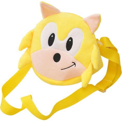 Sac à épaule en peluche animé, personnage mignon dessin animé, jouet sac à main avec sangle réglable pour enfants, cadeaux anniversaire Noël Halloween jaune (1/5)