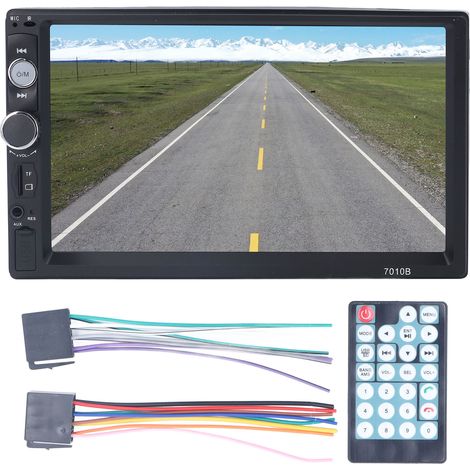Autoradio stereo 2DIN, touchscreen da 7 pollici, MirrorLink, Bluetooth, lettore MP5, ricevitore FM USB.