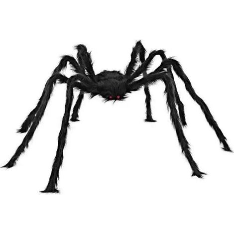 Araignée géante pour Halloween Noir 1.5 m,Décorations de jardin d\'Halloween (1/5)