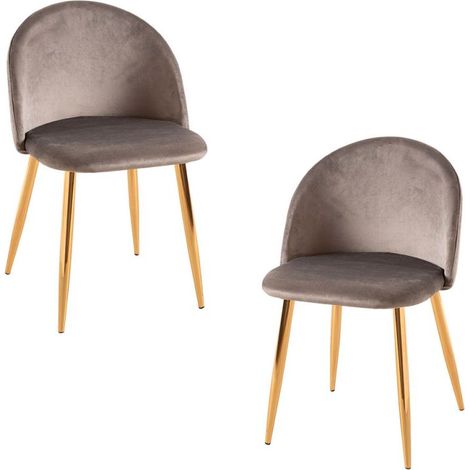 Packs Sillas Comedor - Pack 2 Sillas Vint Terciopelo Golden - Gris claro (1/5)