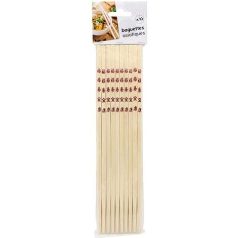 Baguettes asiatiques - CHEVALIER DIFFUSION - x10 - Bambou durable - Écologique - Design élégant (1/2)