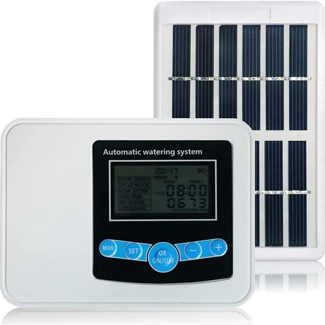 Système d'arrosage automatique solaire pour plantes extérieures, kit de goutte-à-goutte avec minuterie de charge, irrigation automatique pour pots et jardins, dispositif solaire amélioré (1/5)