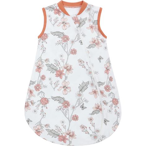 Gigoteuse d'été pour bébé 68-78cm, Sac de Couchage de 100% Coton pour Nouveau-né Garçons Filles 0-18 Mois, Respirant Lavable Couverture Portable sans Manches, Doux et Confortable (1/5)