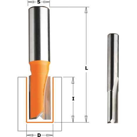 CMT - Fresa à filos droits 6mm - Longitud 60mm - Para cortes precisas en materiales multicouches - Aristas en carburo de tungsteno