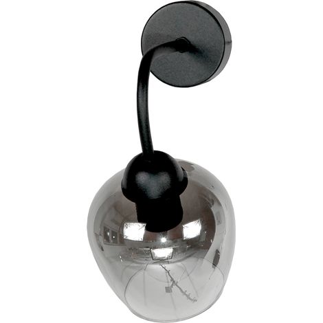 Schwarze Wandleuchte mit Graphitglasschirm 15-163 Horacy (1/2)