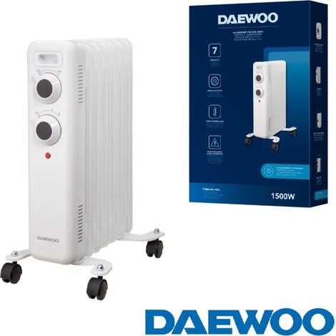 Radiador de aceite daewoo 7 elementos 1500w - blanco