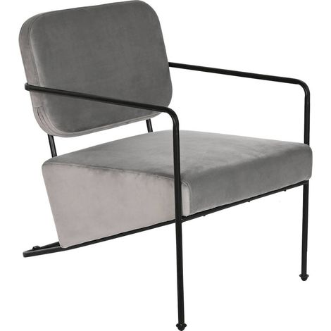 Fauteuil gris élégant et confortable en polyester - Gris métallique doux (1/5)