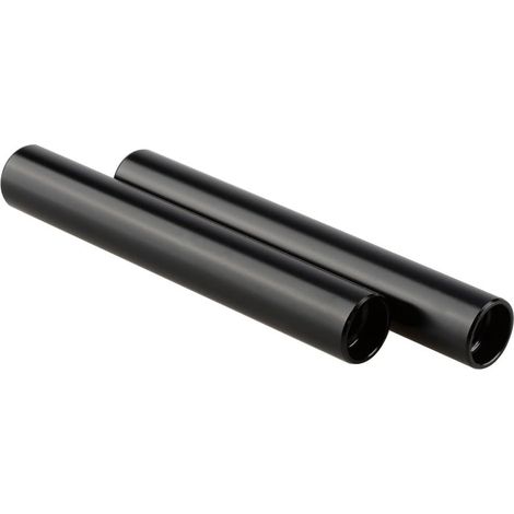Tubo extensor de varilla de aluminio de 15 mm para sistema de montaje de cámara DSLR (10 cm de largo, negro, 1 par)