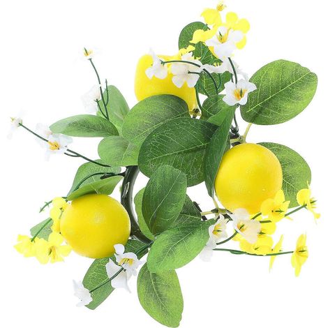 Anneaux de bougie citron, porte-bougies artificiels décoratifs, lot de 2, multicolores (1/5)