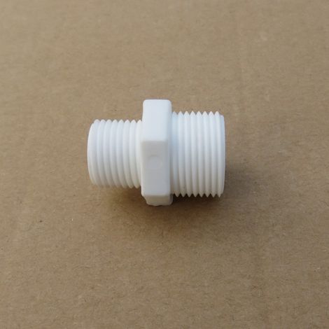 Raccord de tuyauterie en plastique 6 à 4 pans, adaptateur de tuyauterie fileté mâle 6 pans vers 4 pans, raccord en plastique 6 à 4 pans (1/4)
