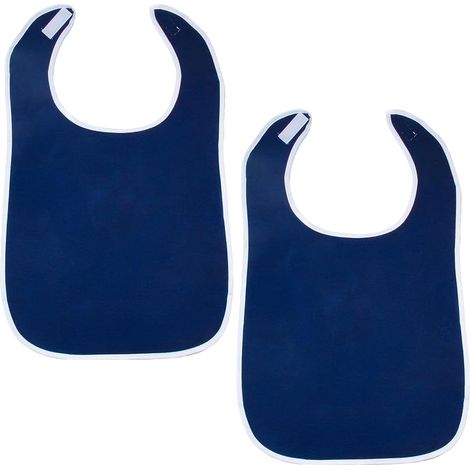 Große, wasserdichte Lätzchen für Erwachsene (75 x 45 cm) für Senioren, mit praktischem Rückenverschluss, wiederverwendbar und maschinenwaschbar, schmutzabweisender Kleidungsschutz, Speiseschürze für D (1/5)