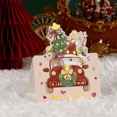 Tarjetas de Navidad Giftmas, 10 unidades, 9,8 x 13,6 cm, Tarjetas de felicitación navideñas impresas en dorado con sobres, Exclusivamente Navidad (1/4)