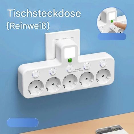 Multiprise EU à 4 prises avec port USB, rallonge électrique pour bureau et maison, charge rapide des appareils, usage quotidien (1/5)