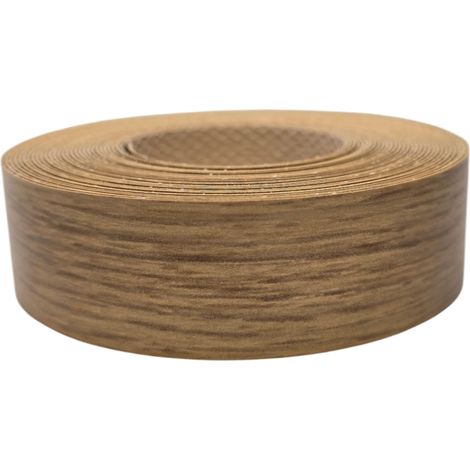 1x Bande de Chant Thermocollant 21mm x 5m Epaisseur 0,50mm Mélaminé Facile à Appliquer Bricolage Étagère Meuble Panneau Bois Durable, Chêne Calais Clair (1/2)
