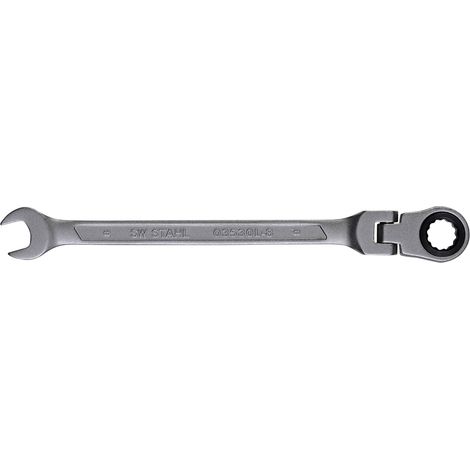 SW-Stahl 03530L-8 Gabelringratschenschlüssel 8 mm I Ringschlüssel mit Gelenk I 72 Zähne I Maulschlüssel mit Ringratsche I Ringratschenmaulschlüssel SW 8