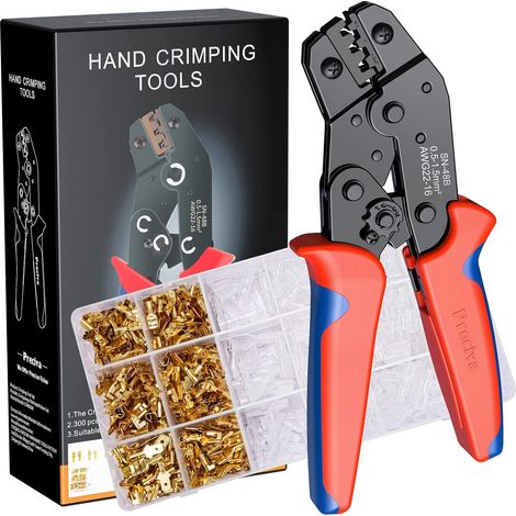 QAZQA Pince à Sertir, 600 Terminals Sertissage Wire Crimpers Support 0.5-1.5mm2, Pinces Professionnelles Outil à Sertir (1/5)