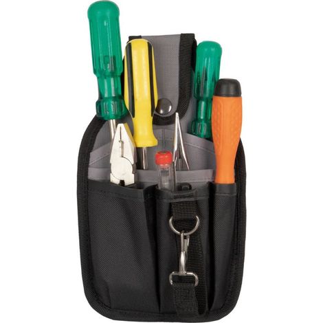 Marsupio porta attrezzi WK con clip. Progettato per funzionare Grigio / Nero Unico (1/5)