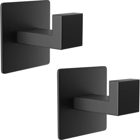 Stainless Steel Wall Hook Kitchen Towel Hook Wall Hook Hooks for Square Towel Coat Rack Bathroom Matte Black (1/5)
