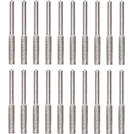 Kit d'affûtage de tronçonneuse 20 pièces avec têtes de meulage rotatives, 4 mm, argenté. (1/5)