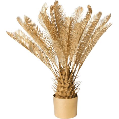 Pianta artificiale in vaso Palma decorativa finta 70 cm oro Areca Palm