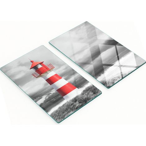 Dekorative Glas-Schneide- und Servierbretter Leuchtturm 2x30x52 cm (1/5)