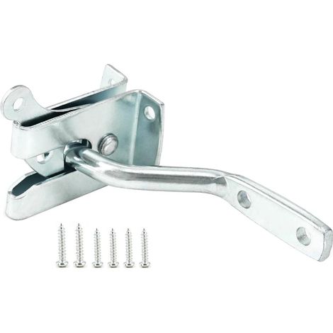 Loquet De Porte, Porte à Verrouillage Automatique, Verrou De Porte De Jardin, Pour Terrasse, Portes En Bois, Portes De Poulailler, Avec Vis, Argent (1/5)