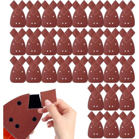 30 Stück Dreieck Schleifblätter Körnung 40, Schleifpapier für Detail-Hand-Schleifmaschine Maus Schleifer