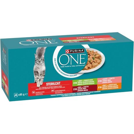 PURINA ONE STERILCAT Rind, Huhn, Lachs 40 x 85 g (1/3)