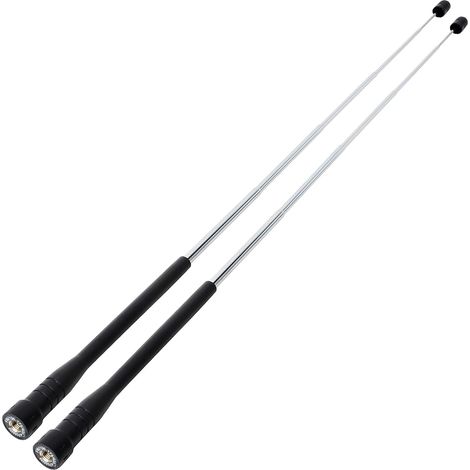 2 Antenne télescopique,Connecteur SMA mâle,Dual bande VHF UHF,Rétractable 14,5-48cm,Pour radio amateur Yaesu Kenwood