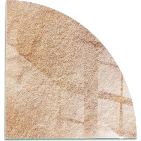 Kaminofen Glasplatte Kaminplatte Kaminglas Ofenglas gehärtetem Glas Hitzeschutz für Kamin Funkenschutzplatte Natursteinstruktur 1/4 100x100 cm