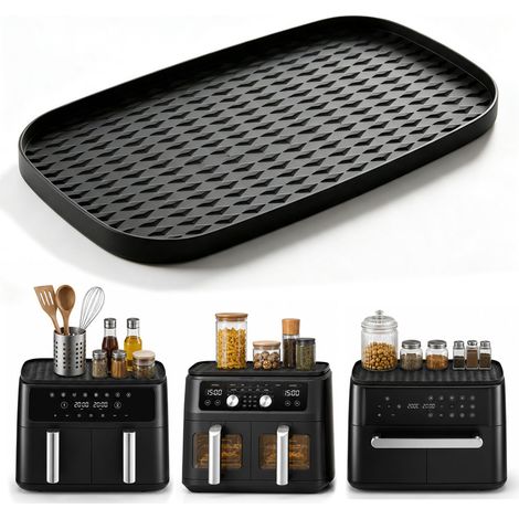 Silicone Tapis pour Air Fryer Support de Rangement, pour AF500EU AF400EU AF451EU, Accessoires Tapis de Coussin pour Foodi Max Dual Zone 9,5L-10,4L, Anti-poussière Facile à Nettoyer (1/5)