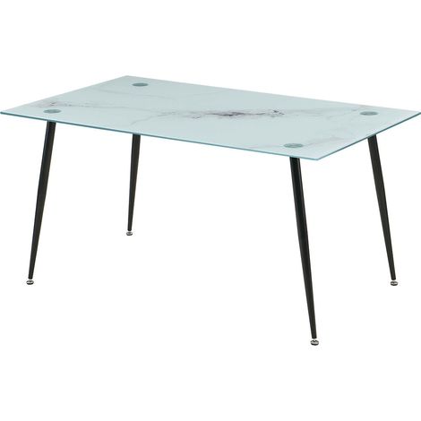 Tavolo Moderno Rettangolare in Marmo e Vetro Mirror cm. 150x90x75H (1/2)