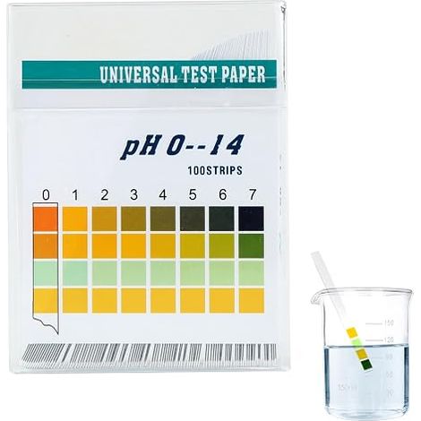 100 x Universal pH Test Strips, pH Paper with Colour Scale, Measuring Range PH 0-14, for Urine, Pool, Aquarium and Saliva, Fast and Accurate Measurement of Acid and Basic (1/5)