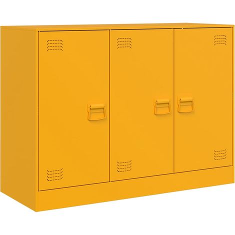 vidaXL Credenza Giallo Senape 99x39x73 cm in Acciaio