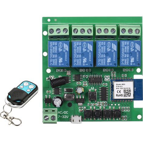Télécommande intelligente sans fil, module universel 4 canaux DC 5 V, compatible avec Google Home, fonction minuterie, contrôle via application smartp