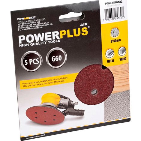 Carta abrasiva Varo powair0122 150 mm grossa 5 pezzi