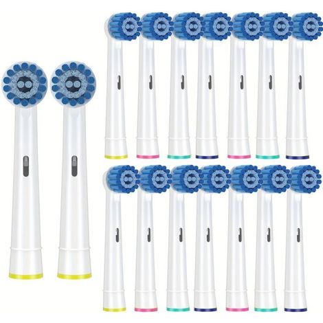 Lot de 16 têtes de brosse pour le soin des gencives sensibles avec brosse douce pour un nettoyage supérieur mais doux (1/4)
